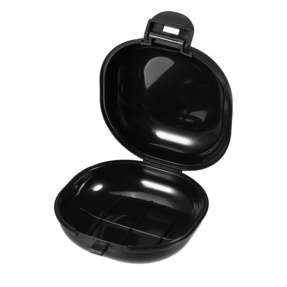 Portable Soap Dish Box Soap Bar Holder for Travel Outdoor with Cover Black